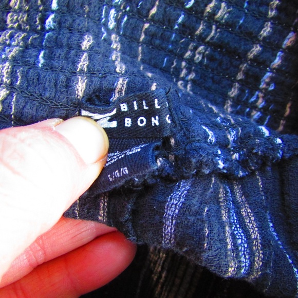 Billabong Black and White Striped Wide Leg Pants - Picture 2 of 4